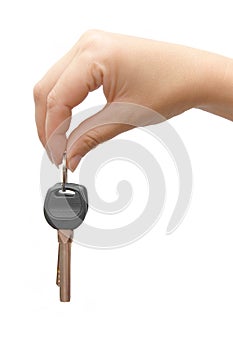 Woman hand and key