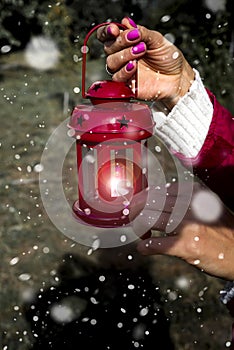 Woman with latern. photo
