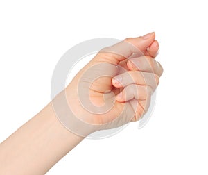 Woman hand like hold charge card