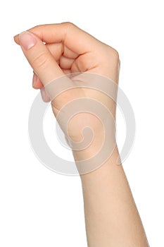 Woman hand like holds charge card