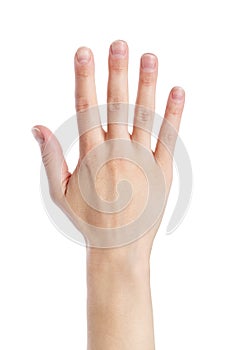 Woman hand making sign