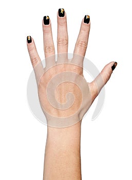 Woman hand with manicured nails