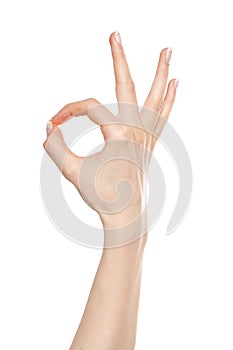 Woman hand okay