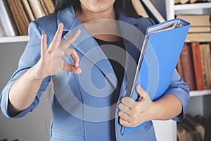 Woman hand okay sign