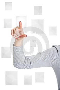 Pushing the button on virtual touch screen