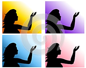 Woman Hand Raised Backgrounds