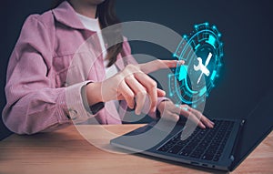 Technical support customer service, Customer help, business technology concept