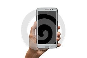 Woman hand using mobile phone touch screen