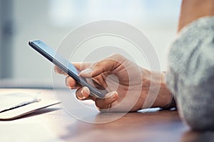 Woman hand using smartphone