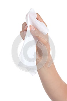 Woman hand using a washcloth photo