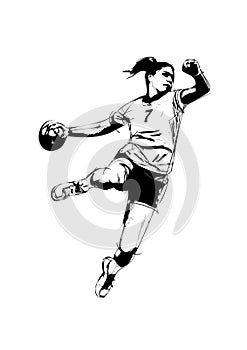 Woman handball player photo