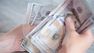 Woman Hands Counting Money.