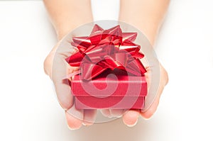 Woman hands with present photo