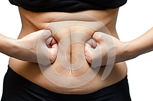 Woman hands punching stomach