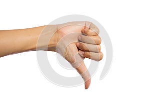 Woman hands on white background