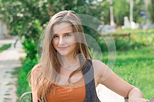 Woman happy smiling looking at camera