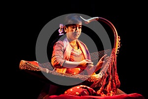 Woman with Harp, Myanmar