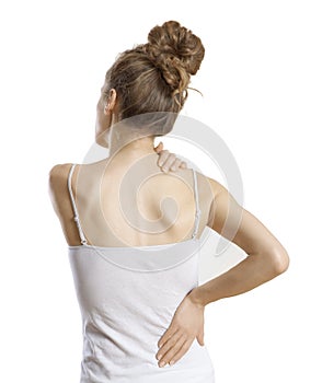 Woman has back pain
