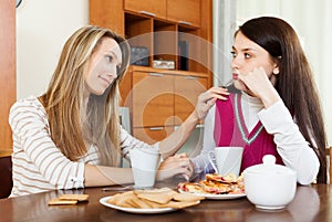Woman has problem, girlfriend consoling her