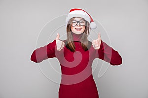 Woman with hat okey gesture