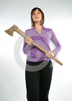 Woman with hatchet