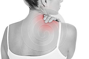 Woman having back pain