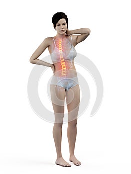 a woman having a backache