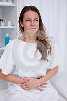 Woman having belly ache