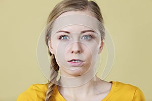 Woman having braid hairsyle