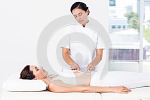 Woman having electrotherapy