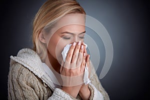 Woman having flu