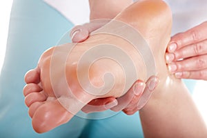 Woman having foot massage