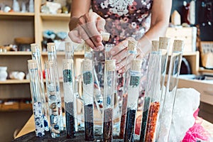 Woman having gemstones as a hobby