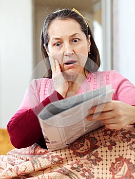 Woman having grief after readed news