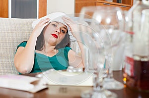 Woman having headache