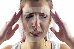 Woman having headache