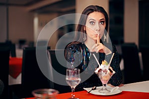 Funny Girl with Fun Dessert at a Party photo