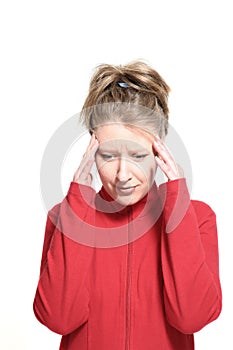 Woman having migraine photo