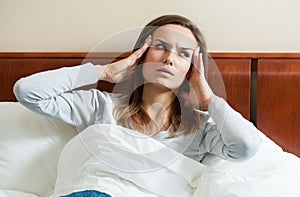 Woman having migraine