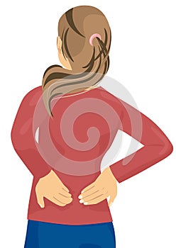 Woman having pain in her back