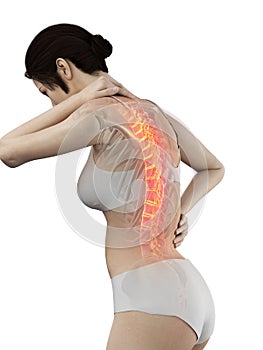 woman having a painful back