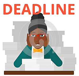 Woman having problem with deadline