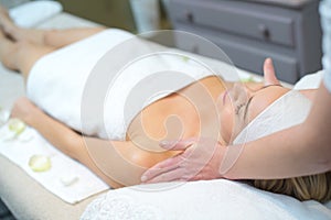 woman having relaxing massage photo