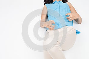 Woman is having a seizure.