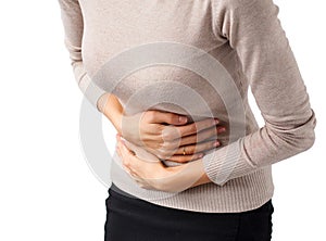 Woman having stomach ache