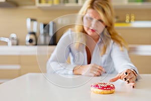 Woman having sugar cravings photo