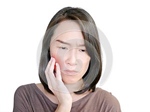 Woman having a toothache