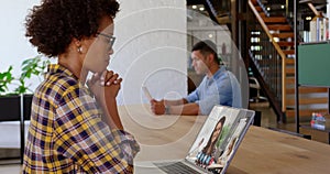 Woman having a video conference