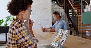 Woman having a video conference