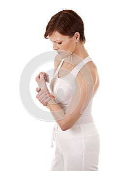 Woman having a wrist pain
